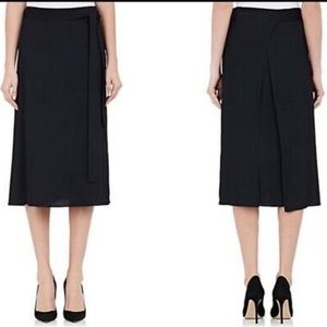Helmut Lang Navy Blue Wrap Midi Skirt | Size 4